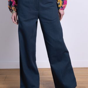 Wide Leg Trouser - Dark Blue