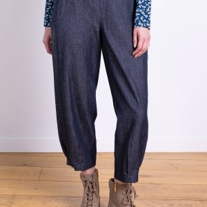 Elastic Hem Trouser - Denim Blue