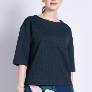Dropped Shoulder Top - Deep Blue