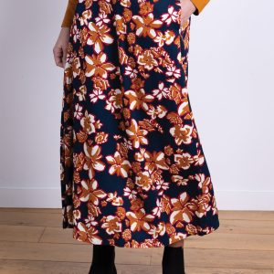 Printed Skirt - Navy Blue