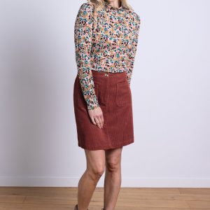 Pocket Mini Skirt - Reddish Brown
